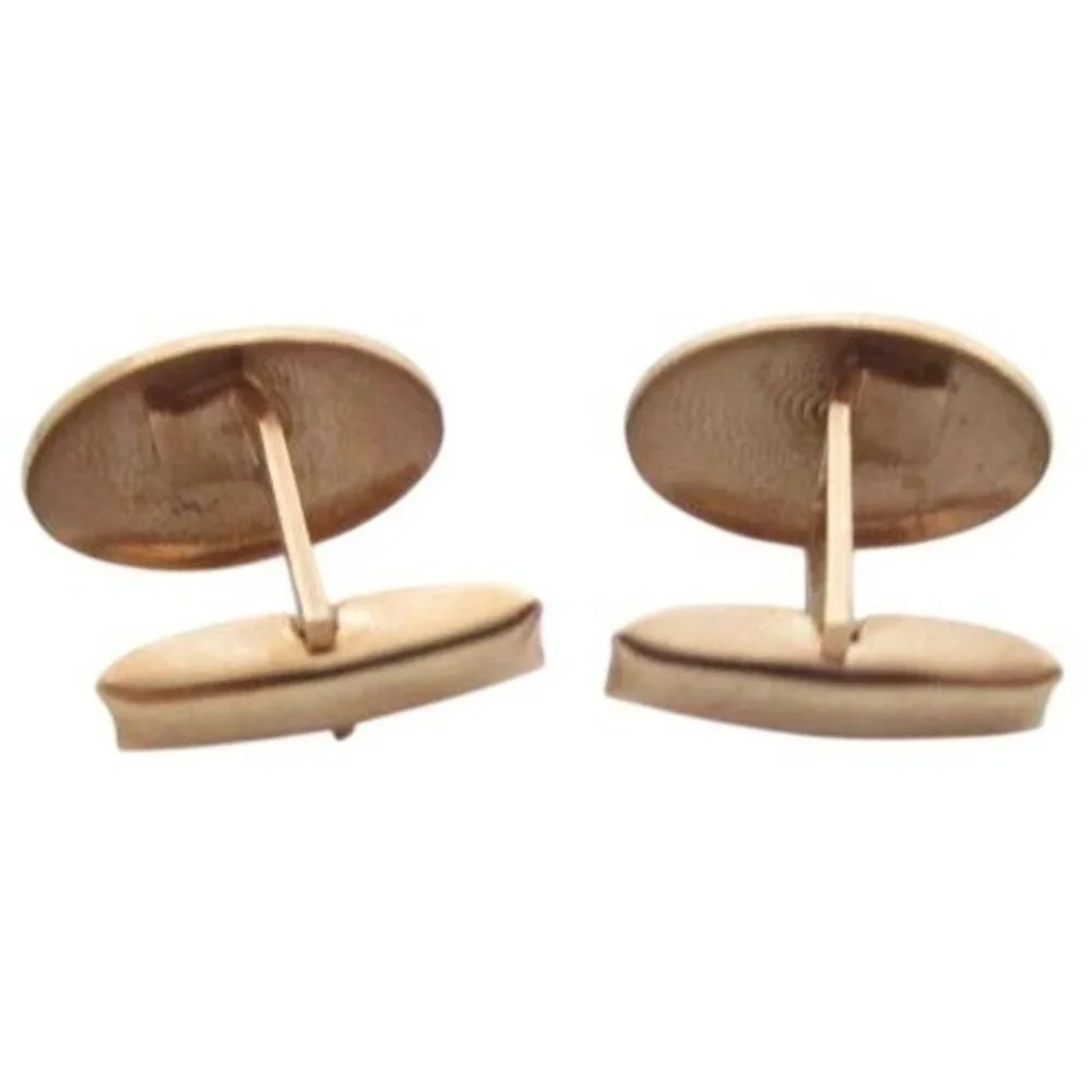 Classic Vintage Gold Plated Oval‎ Cuff Links*Men's Jewelry Formal Wear